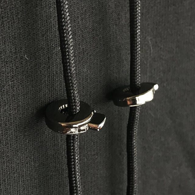《残り一点》フードロゴ刺繍 オーバーサイズパーカー - BLACK