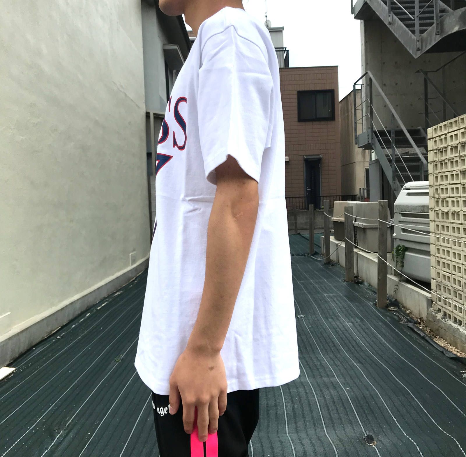 ビッグトライアングル クエスチョンマーク カットソー - WHITE