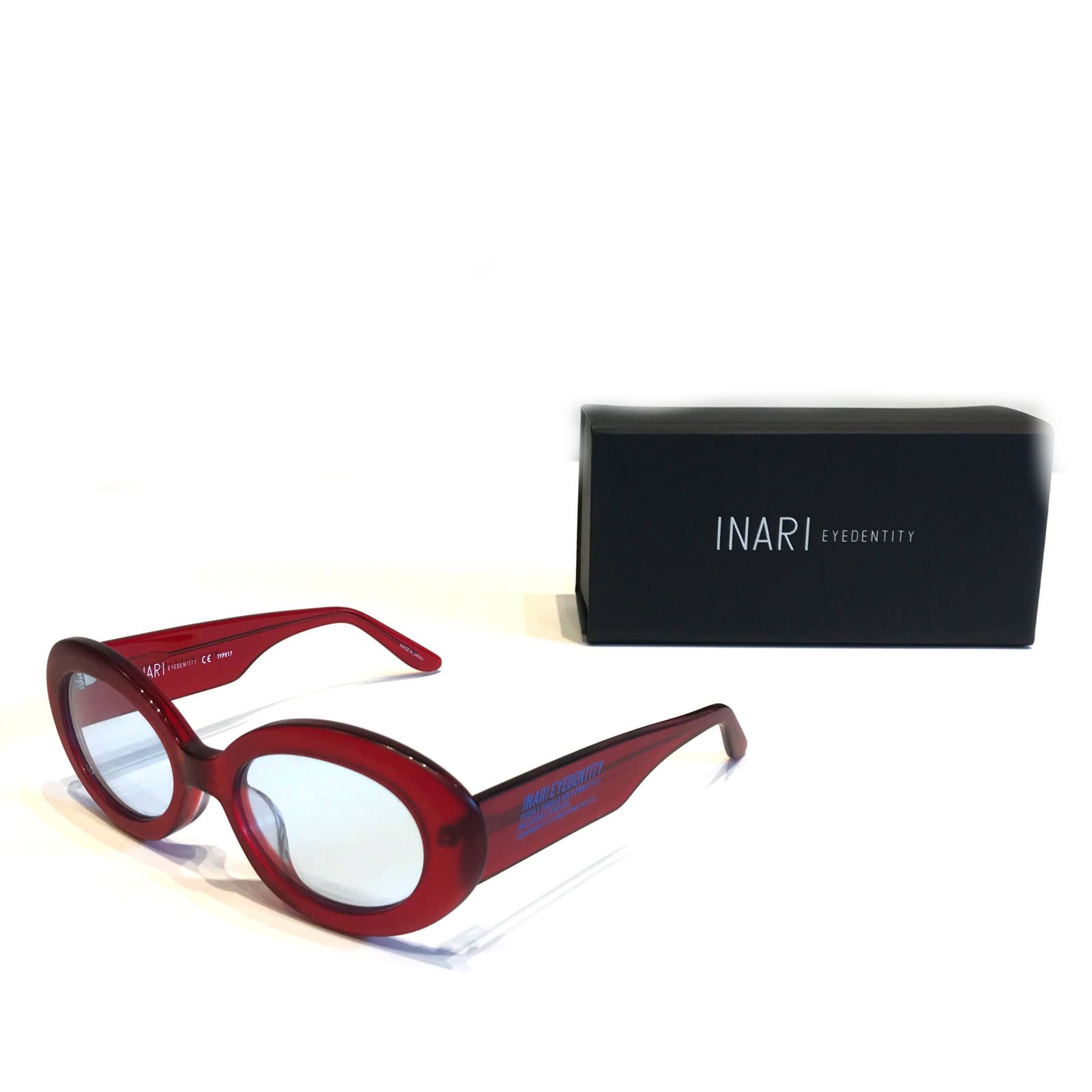 スモークレンズ オーバルサングラス TYPE17 - MATT CLEAR RED