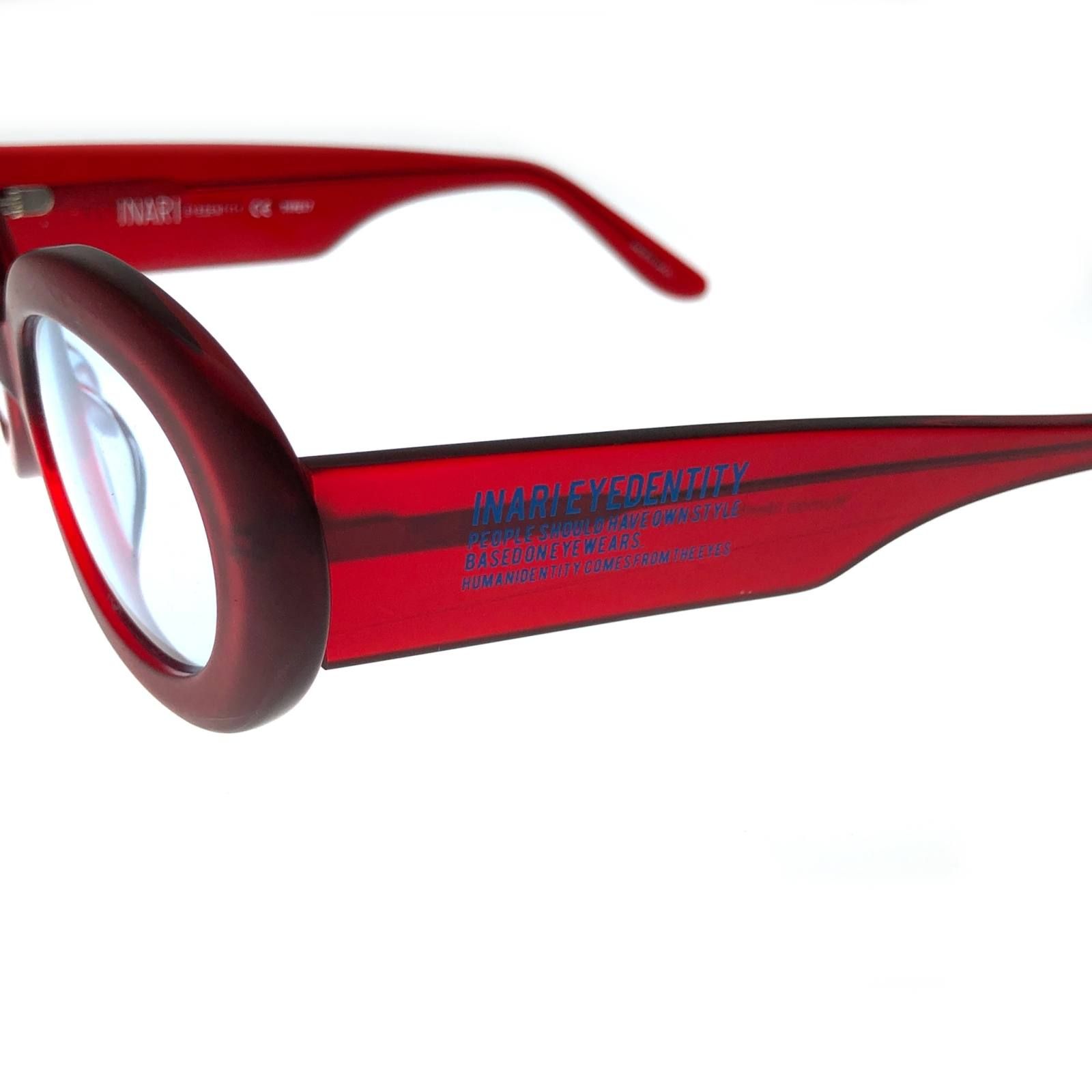 スモークレンズ オーバルサングラス TYPE17 - MATT CLEAR RED