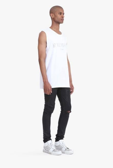 BALMAIN - 定番メタルロゴ ノースリーブカットソー - WHITE | STORY
