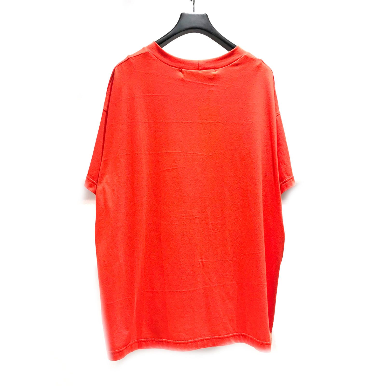 《残り一点》ワイド オーバーサイズ ロゴカットソー - RED