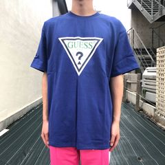 トライアングル クエスチョンロゴ カットソー - BLUE