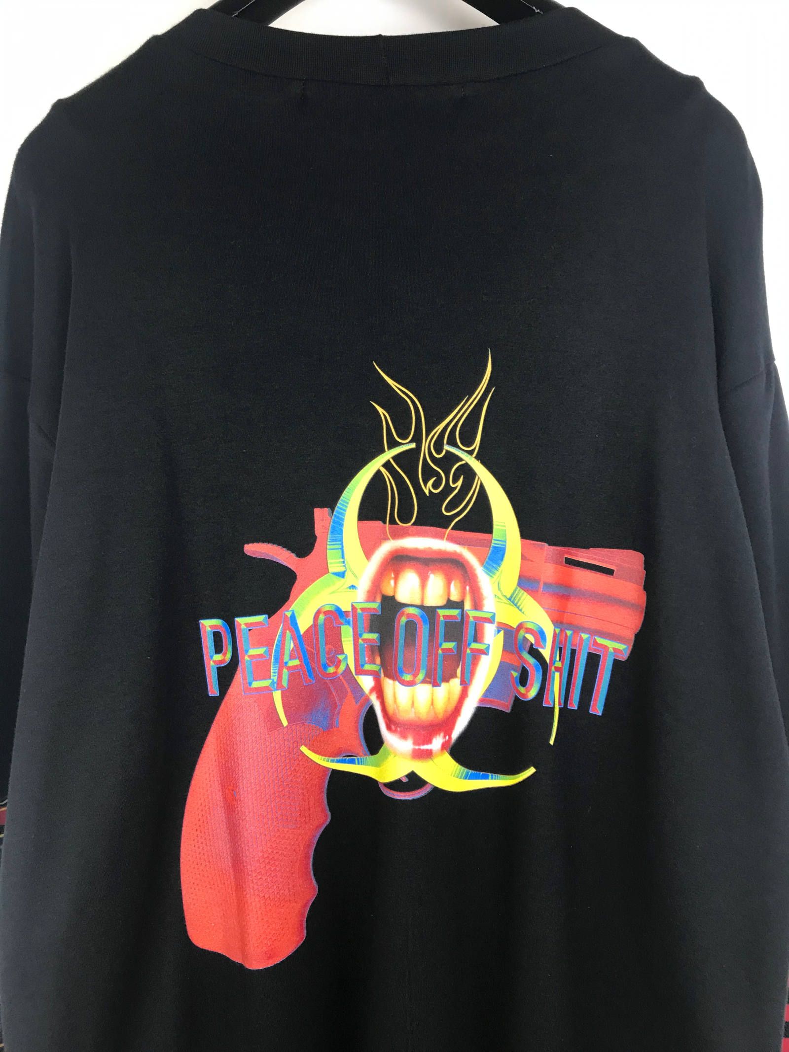 《残り一点》 グラフィック ボーダー フェイクレイヤードカットソー LONG SLEEVE WINTER TSHIRT - BLACK × RED