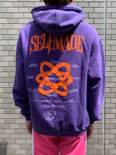 バック刺繍 プリント オーバーサイズパーカー - PURPLE