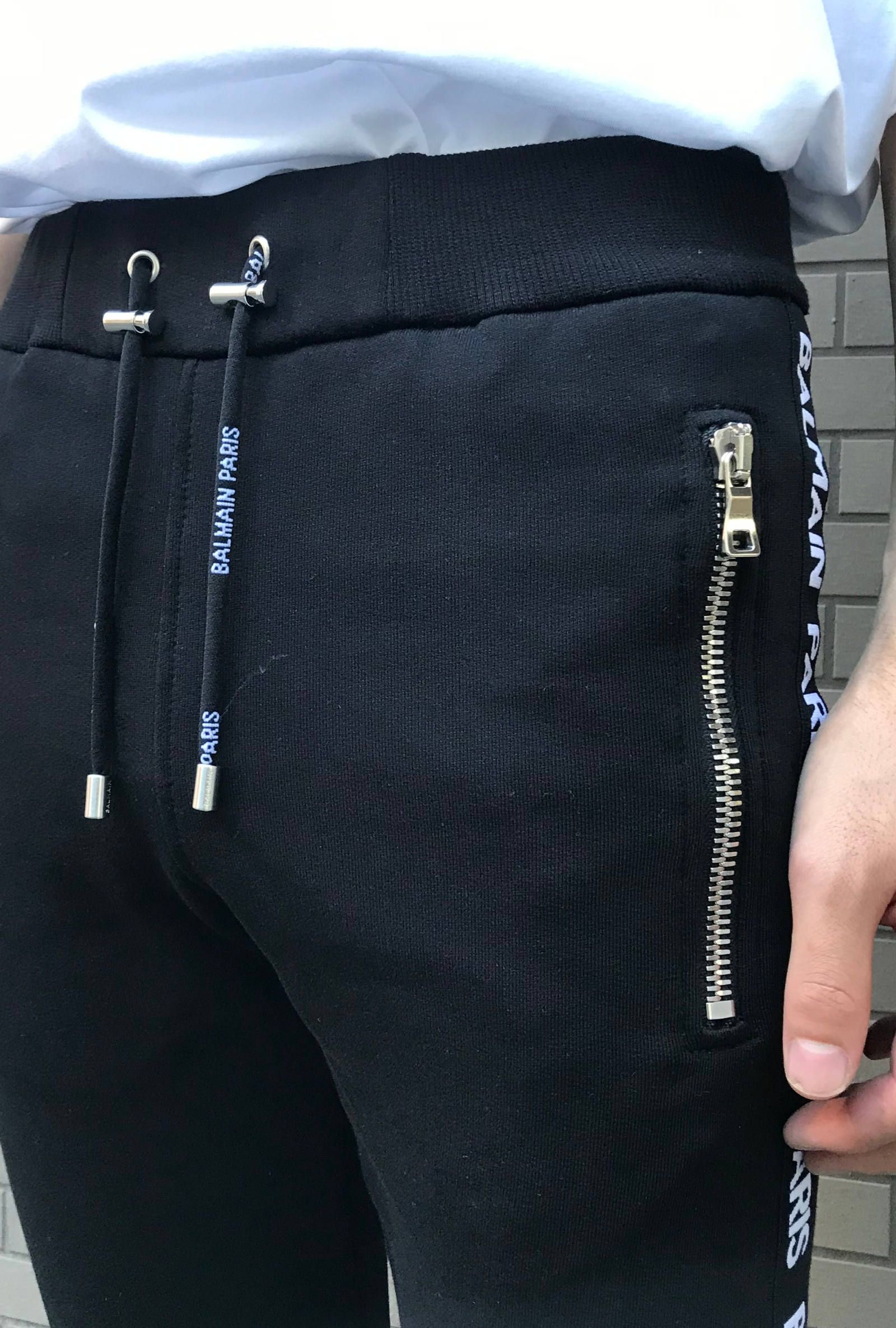 【残り一点】 ロゴサイドライン スウェットリブパンツ - BLACK