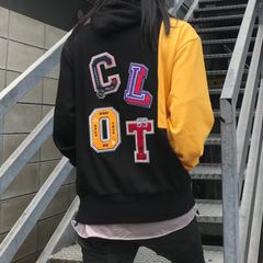 カラーブロック プルオーバーパーカー - YELLOW×BLACK