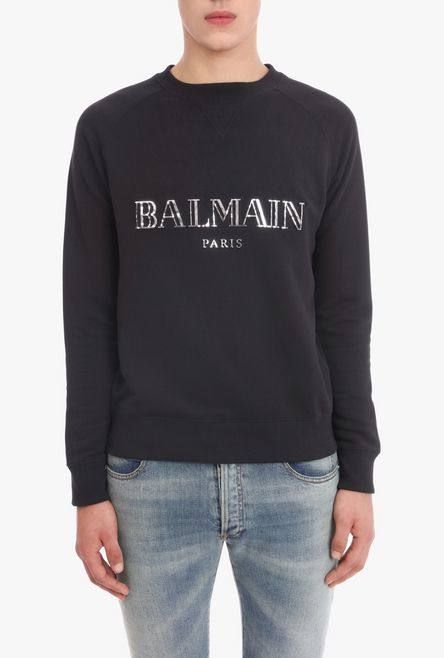 BALMAIN - エンボスシルバーロゴ スウェットシャツ - BLACK | STORY