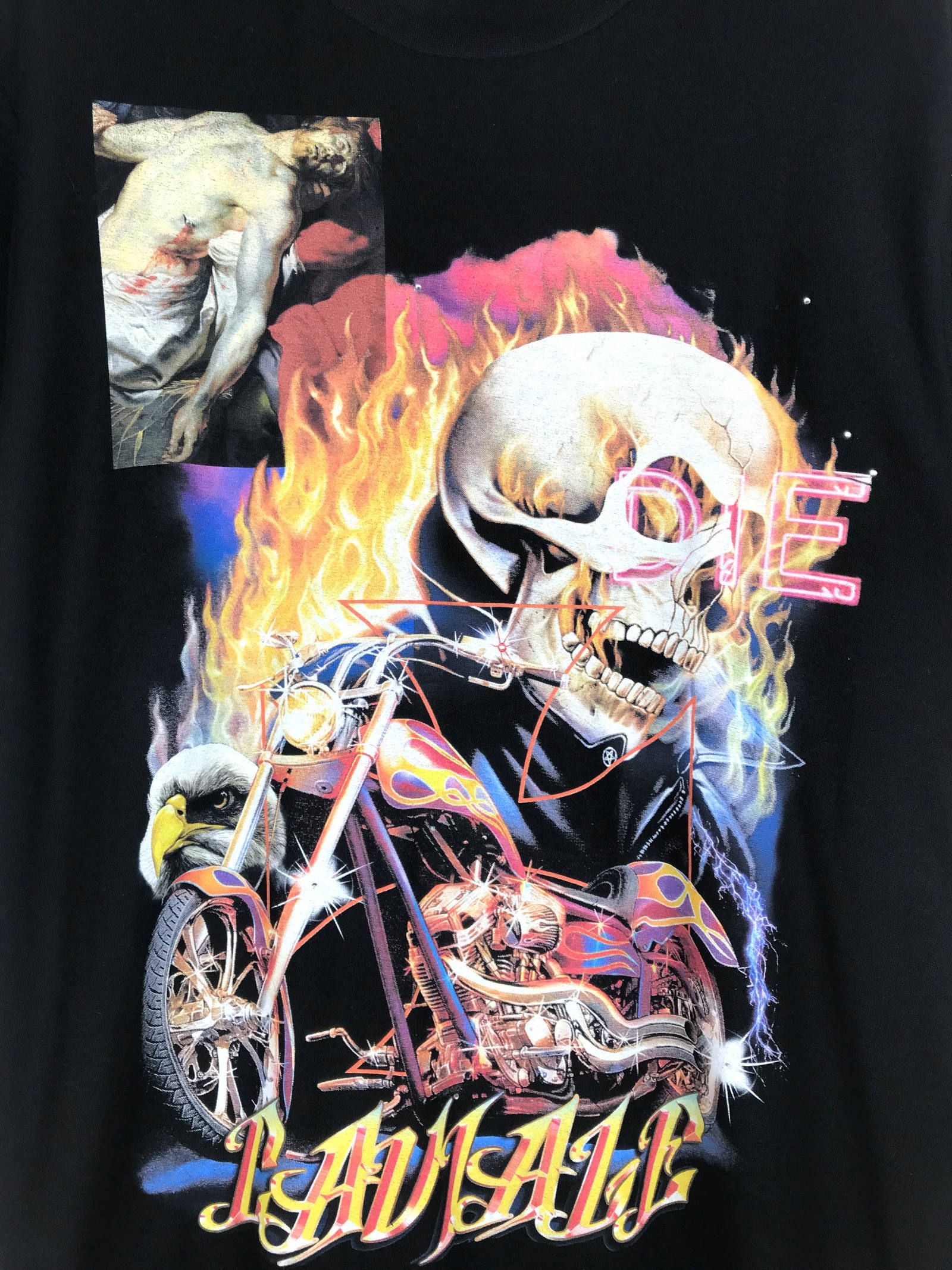 《各カラー残り一点》 スカルロゴ グラフィックカットソー T-SHIRT - BLACK