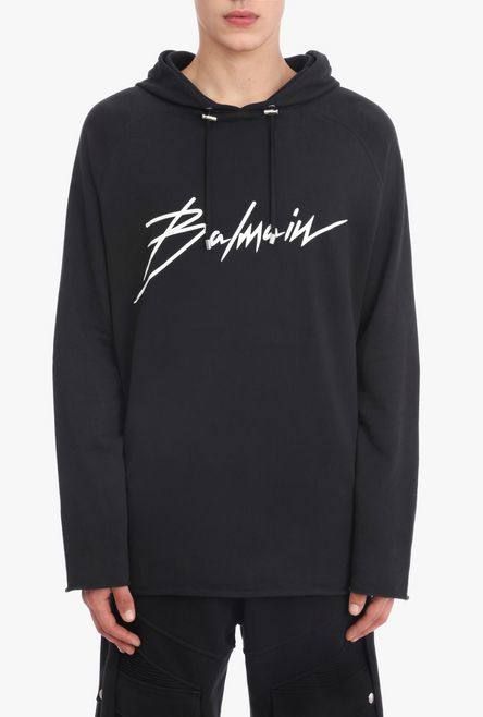 BALMAIN - シグネチャーロゴ カットオフプルオーバーパーカー ...