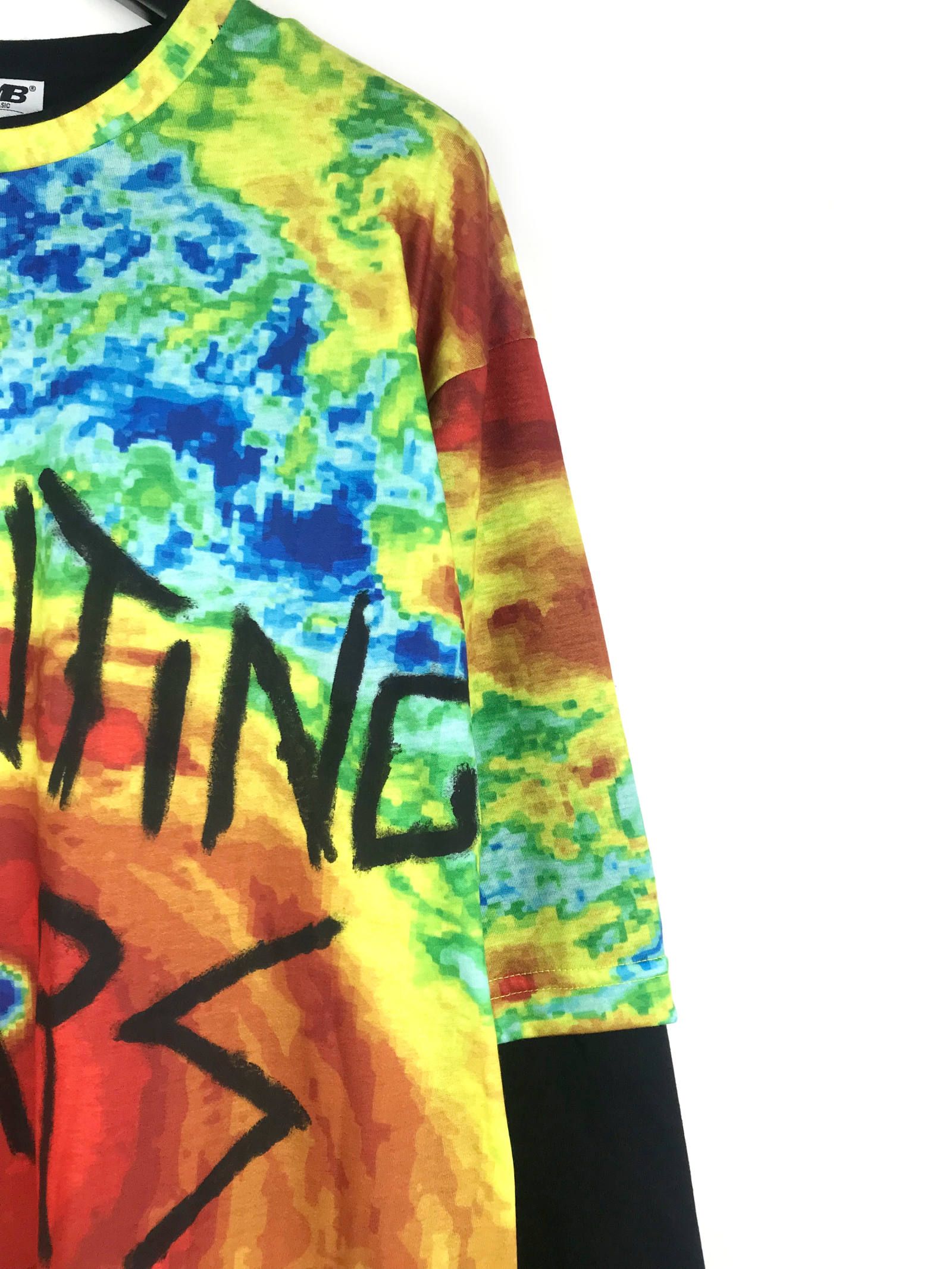 《残り一点》 ウェザーグラフィック レイヤード 長袖カットソー Tornado Long Sleeve - BLACK × RED