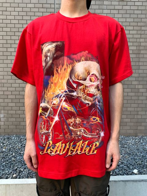 《各カラー残り一点》 スカルロゴ グラフィックカットソー T-SHIRT - RED