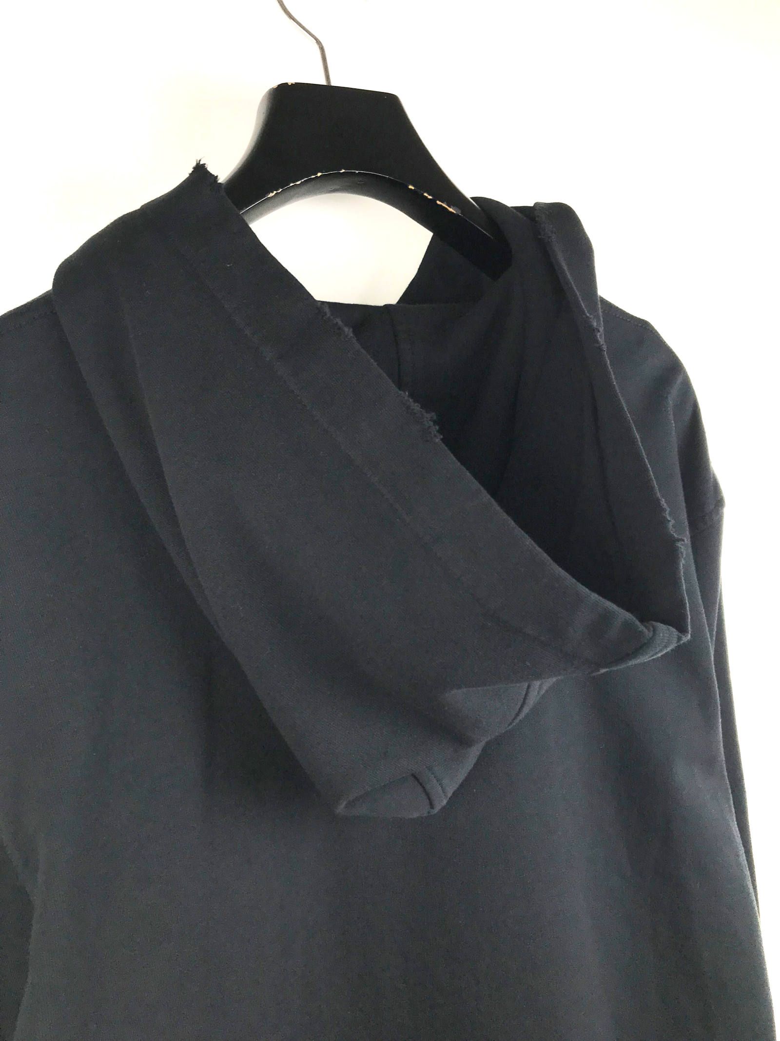ダメージ加工 スカルUSA プリントパーカー - BLACK