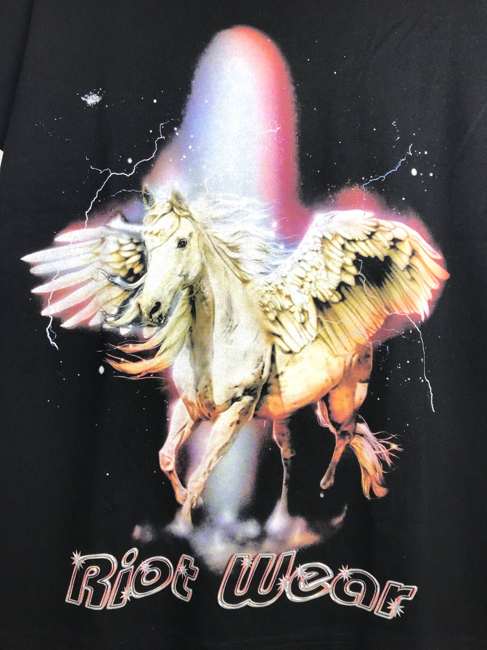 《残り一点》 ペガサス グラフィックカットソー T-SHIRT - BLACK