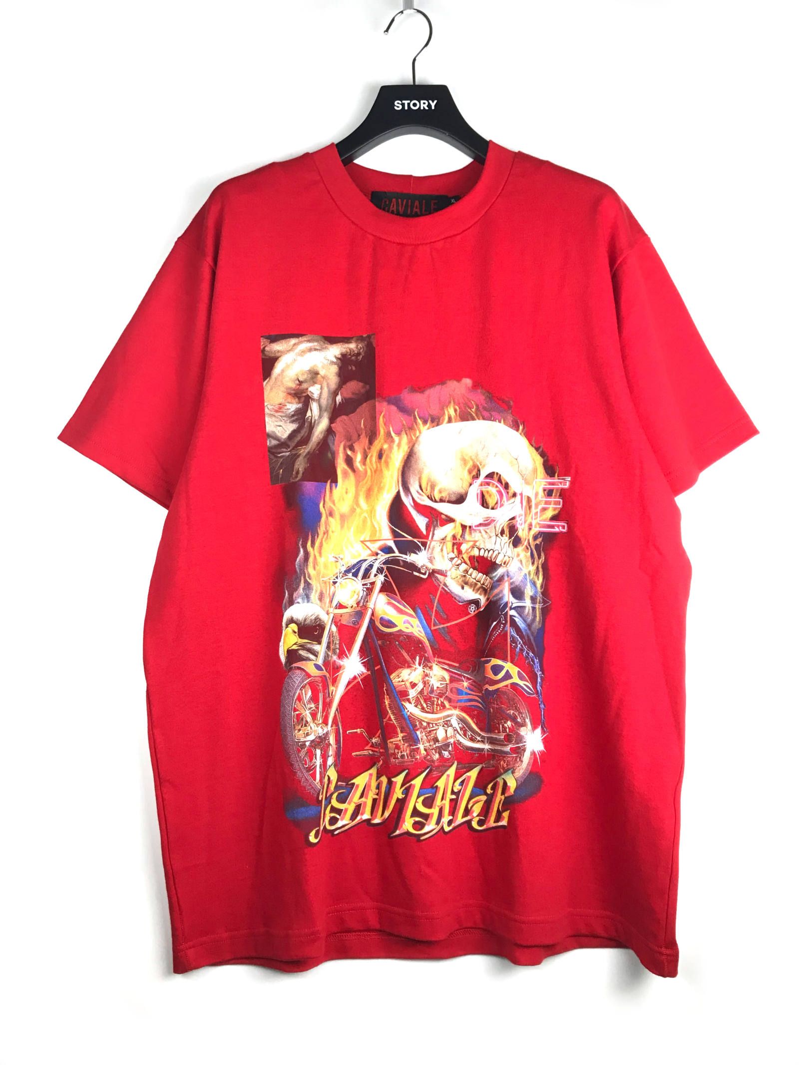 《各カラー残り一点》 スカルロゴ グラフィックカットソー T-SHIRT - RED