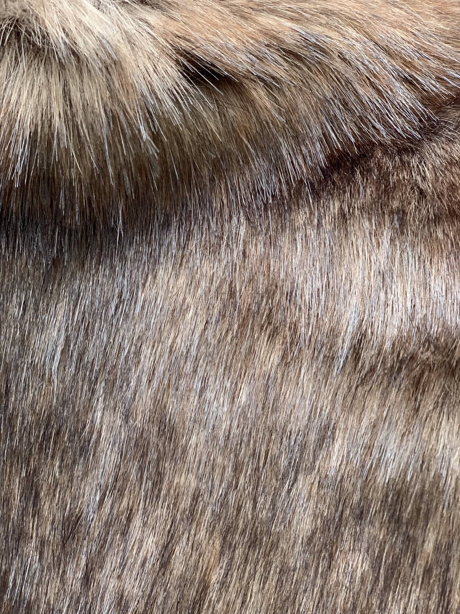 オーバーサイズ ショートファージャケット FAUX FUR SHORT COAT - BROWN