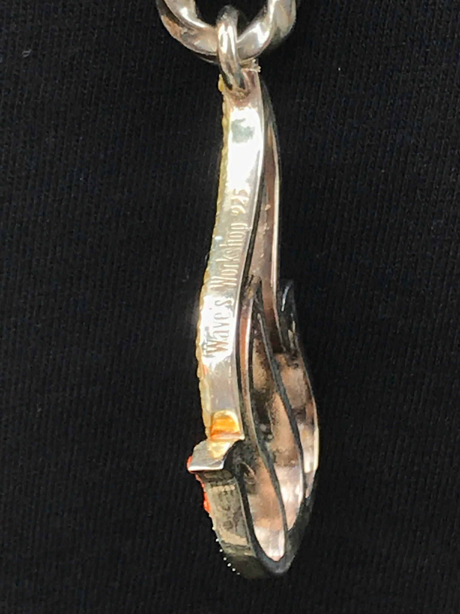 《残り一点》 ラインストーン グラデーションファイヤーパターンネックレス - SILVER