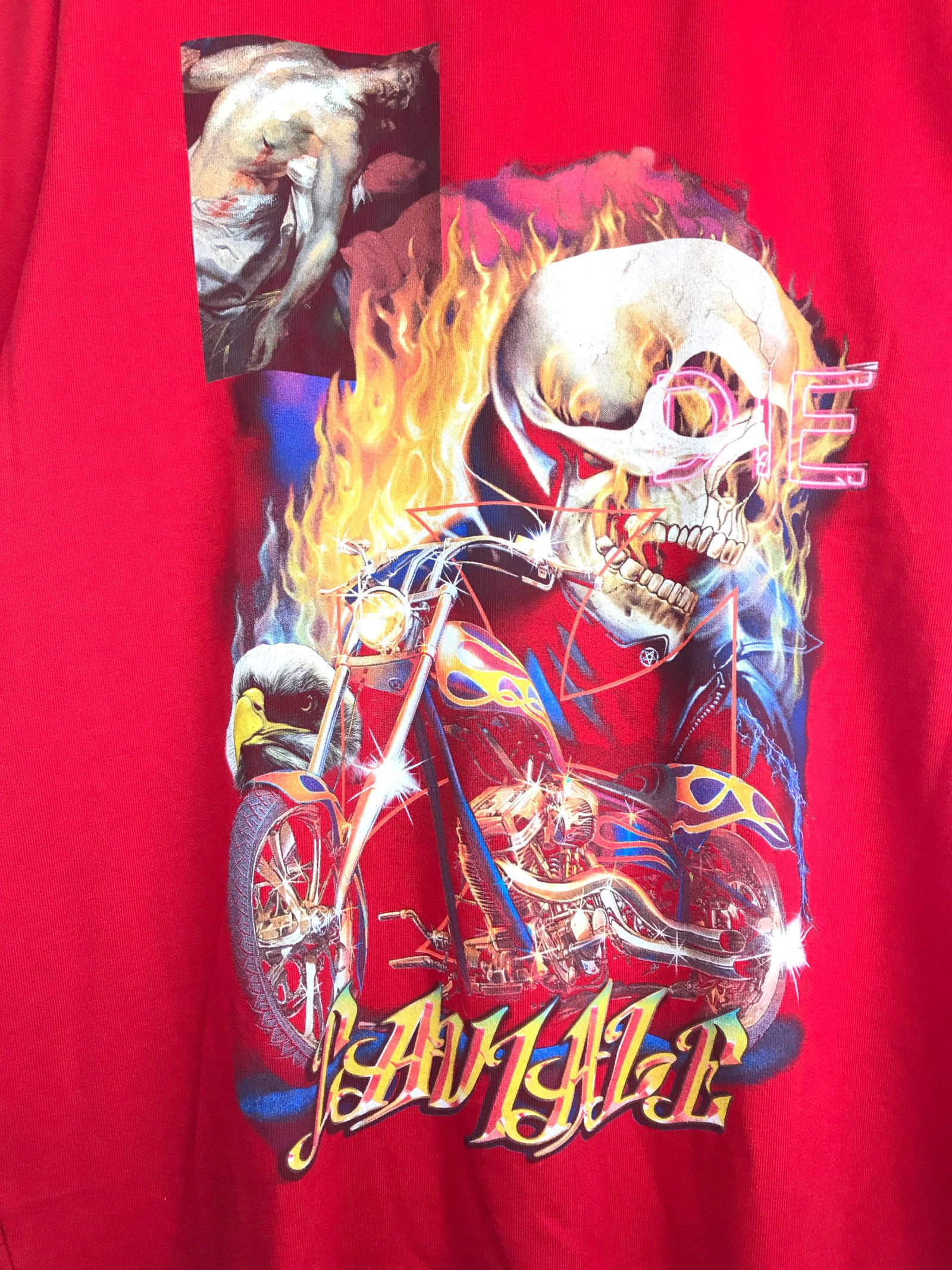 《各カラー残り一点》 スカルロゴ グラフィックカットソー T-SHIRT - RED