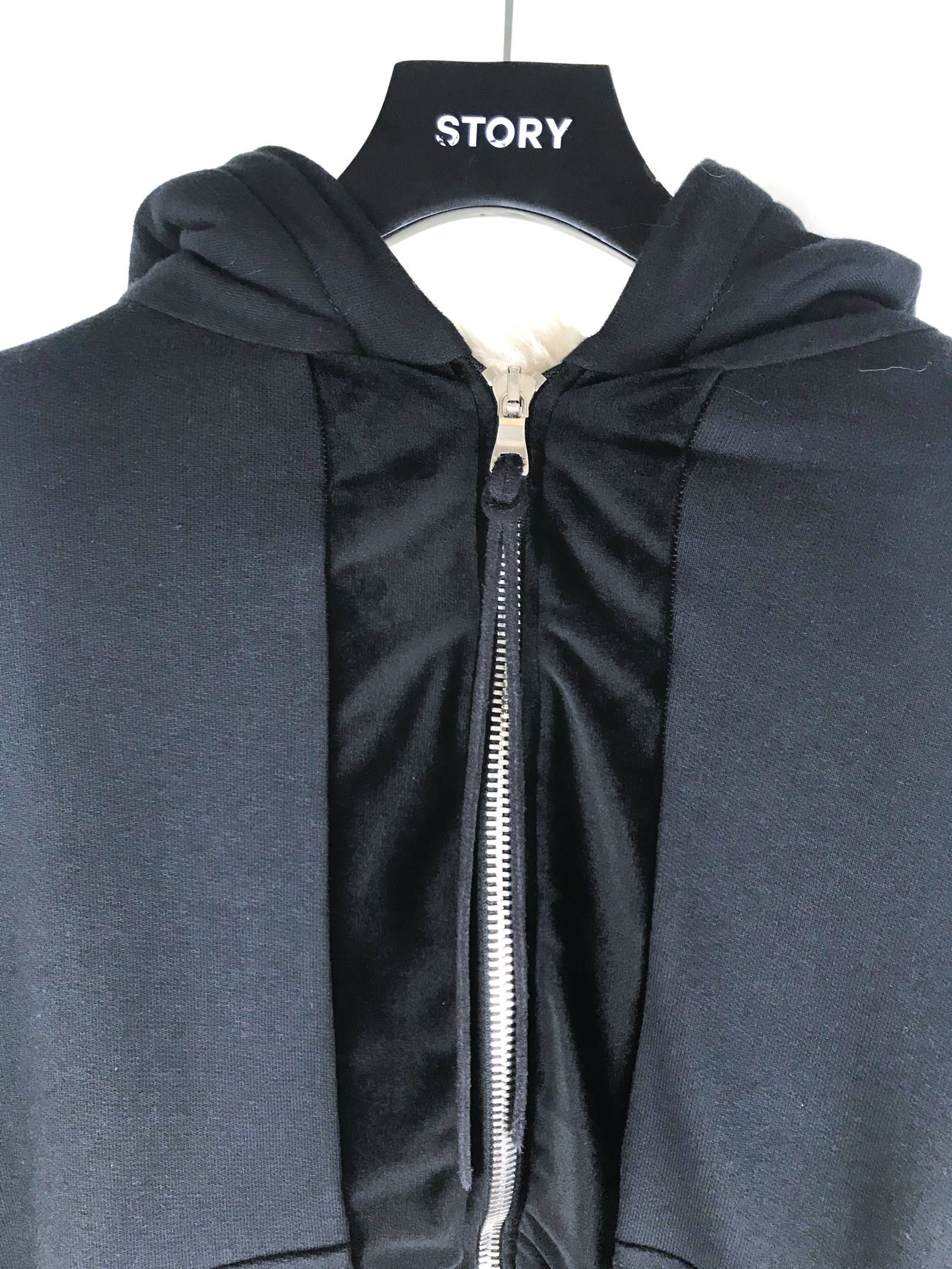 ベロア切替 ファーライナー グラフィックボンバージャケット - FUR LINED BOMBER  - BLACK