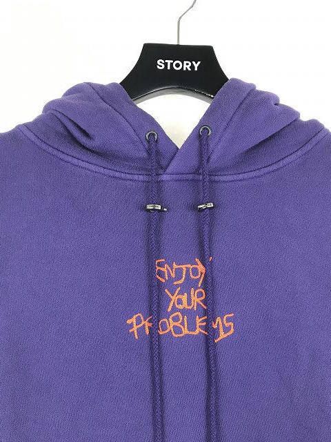 バック刺繍 プリント オーバーサイズパーカー - PURPLE