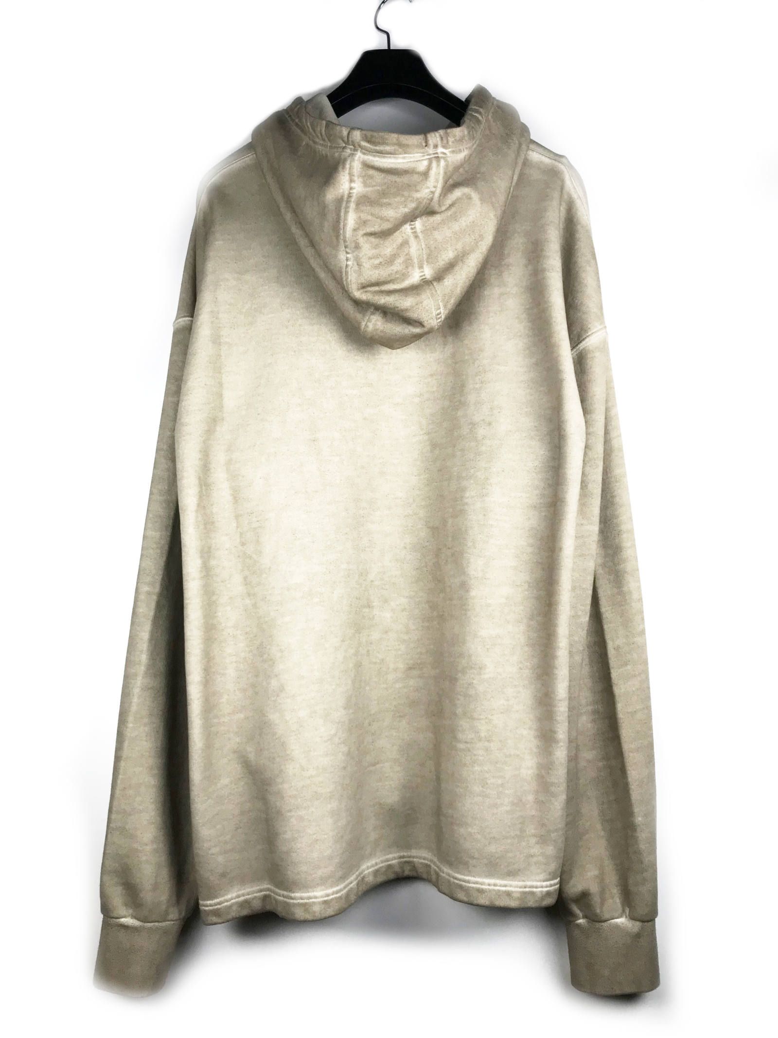 染め加工 ドロップショルダー ロゴパーカー - BEIGE