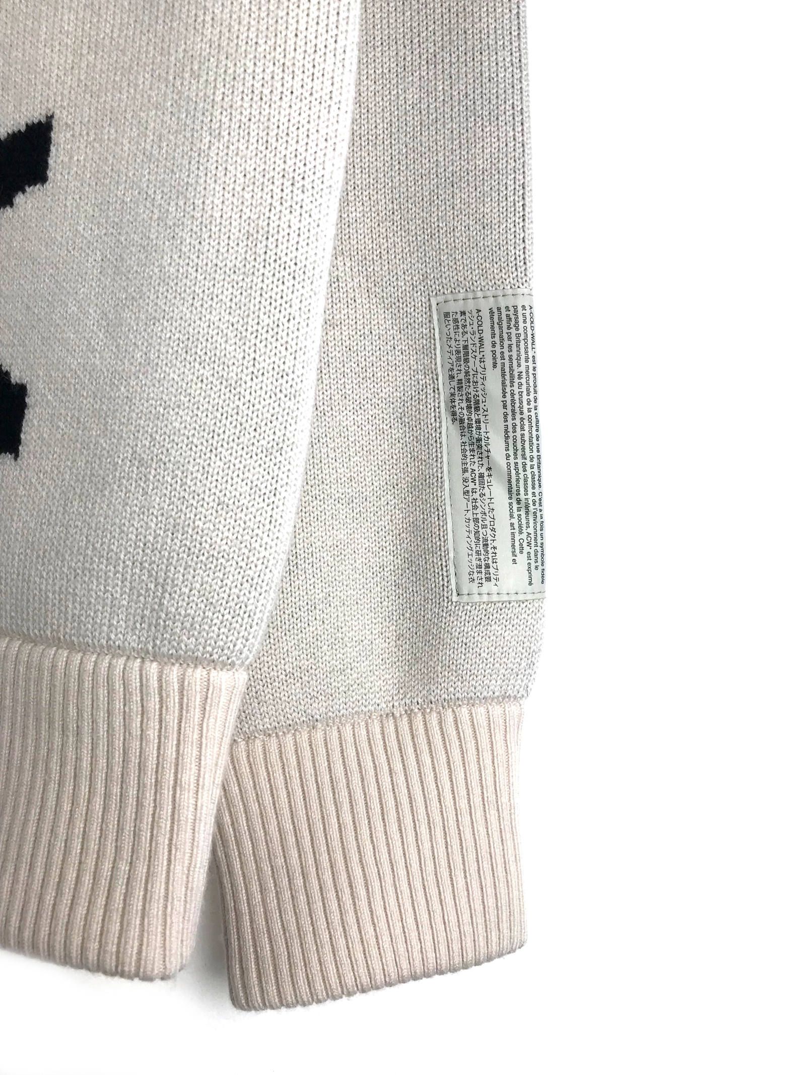 バイカラーハイネック ロゴニット JACQUARD COLOUR SPLIT GARMENT - BLACK × WHITE