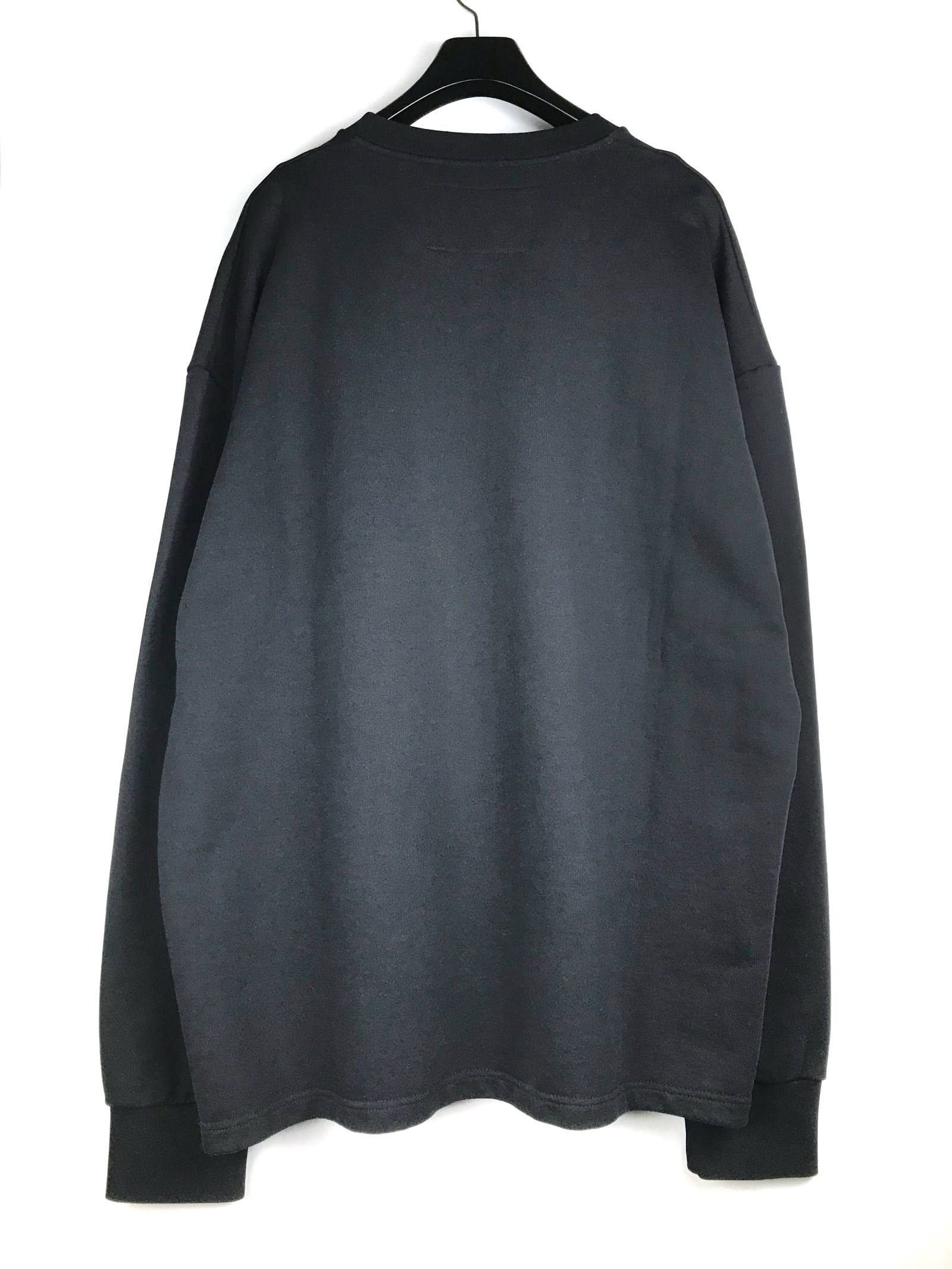 オーバーサイズ 定番ロゴパッチ スウェット - BLACK