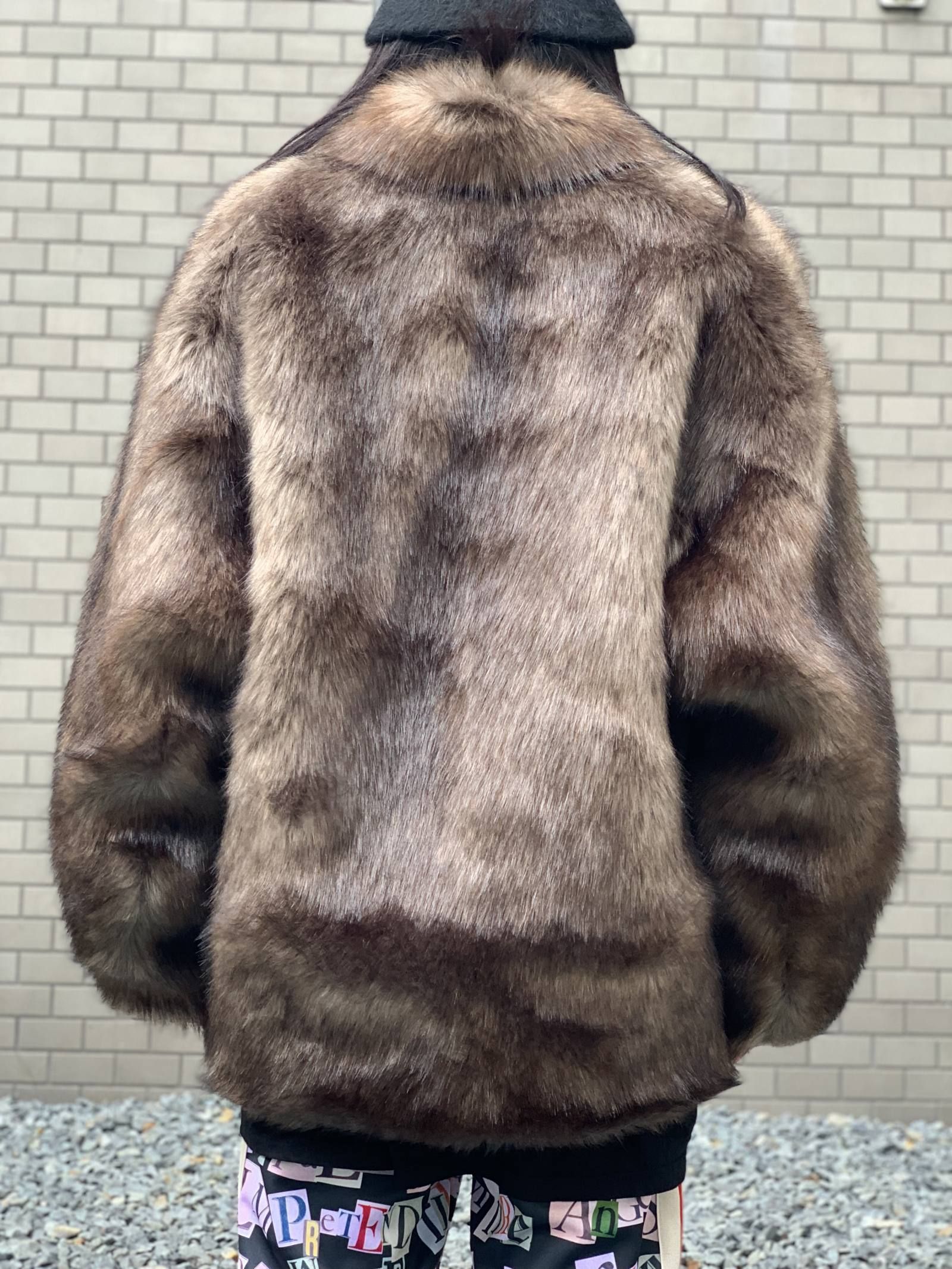 オーバーサイズ ショートファージャケット FAUX FUR SHORT COAT - BROWN
