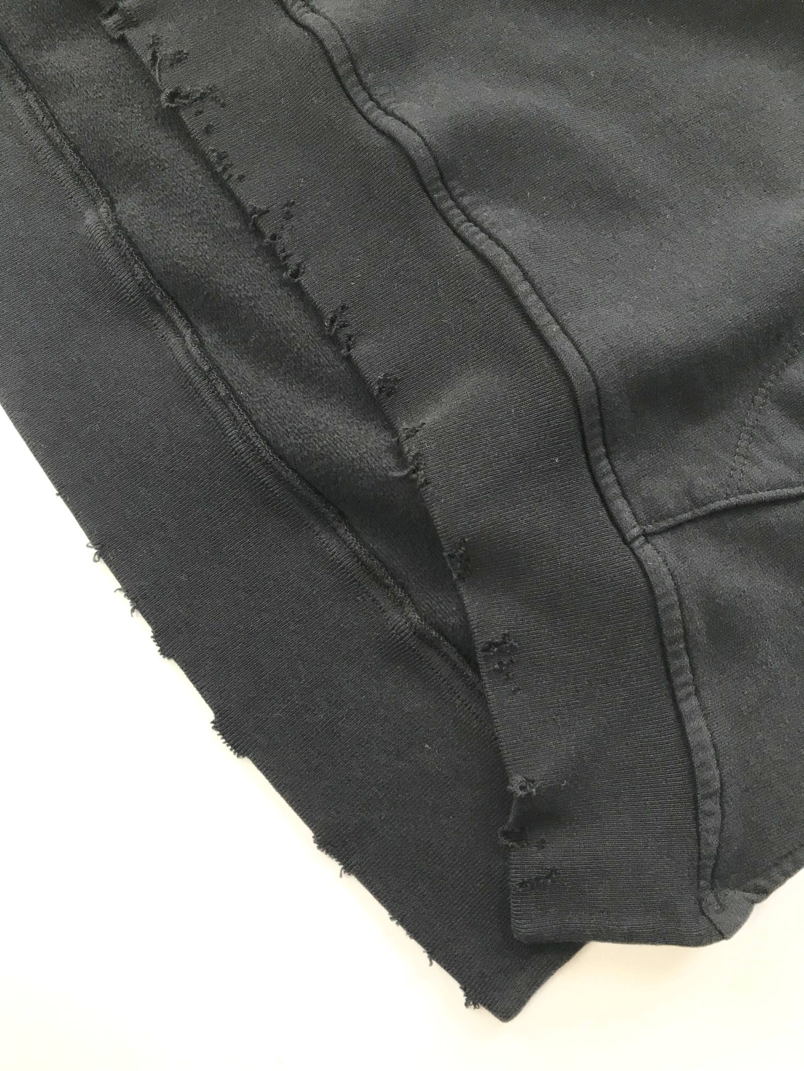ダメージ加工 スカルUSA プリントパーカー - BLACK