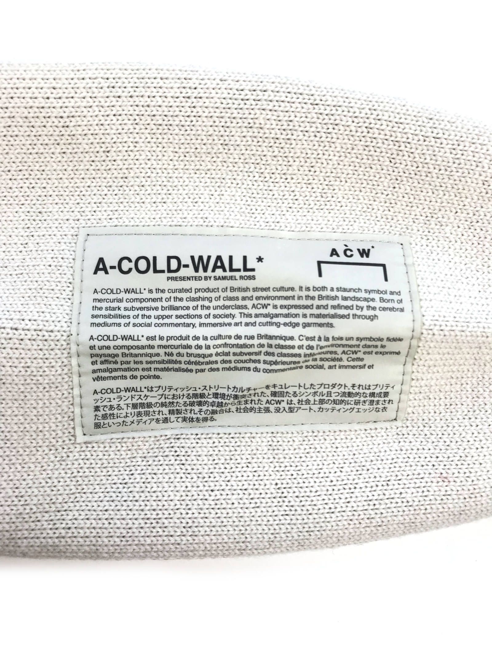 バイカラーハイネック ロゴニット JACQUARD COLOUR SPLIT GARMENT - BLACK × WHITE