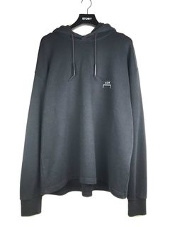 染め加工 ドロップショルダー ロゴパーカー - BLACK