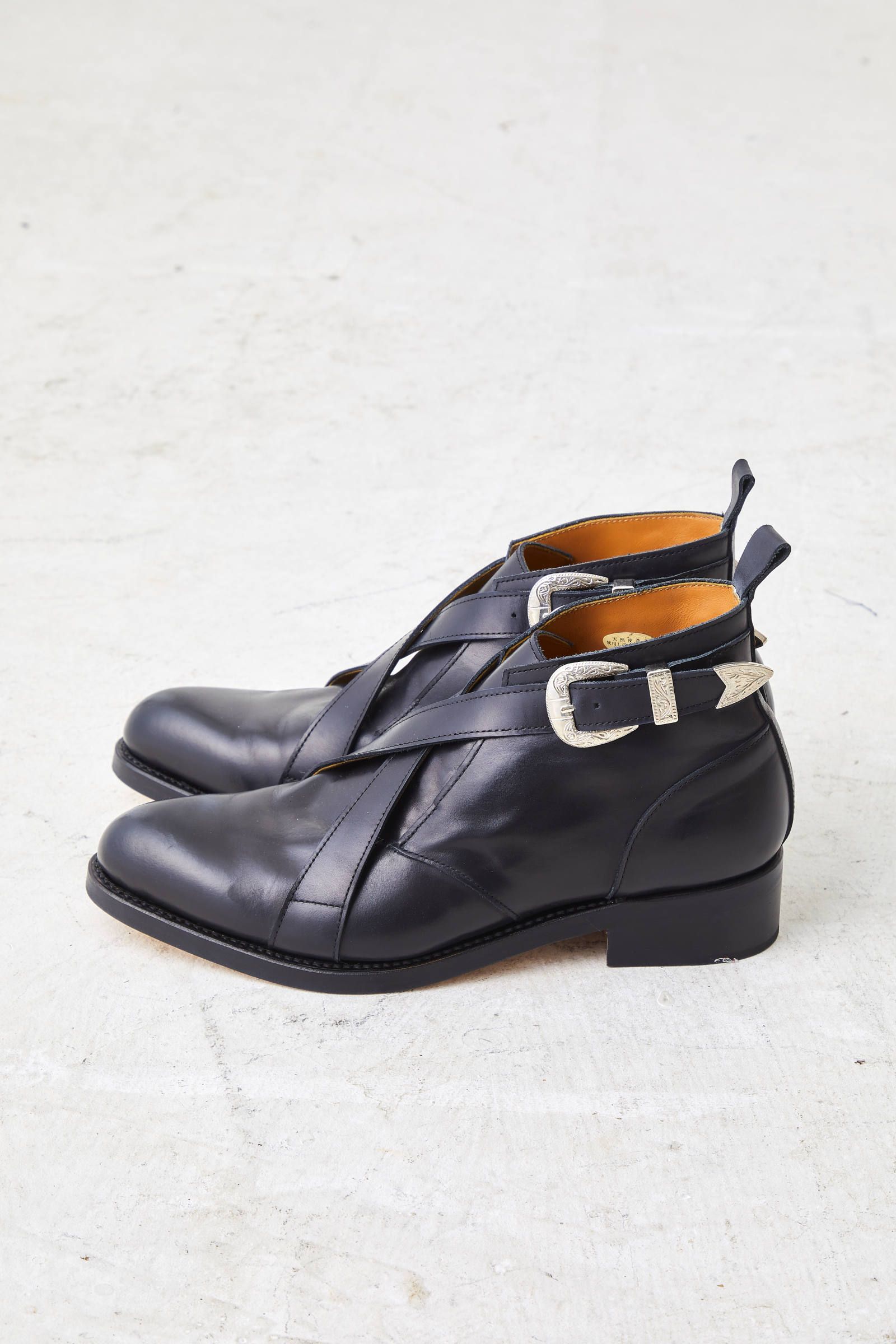 クロスストラップベルトブーツ CROSS BELT S.BOOTS - BLACK