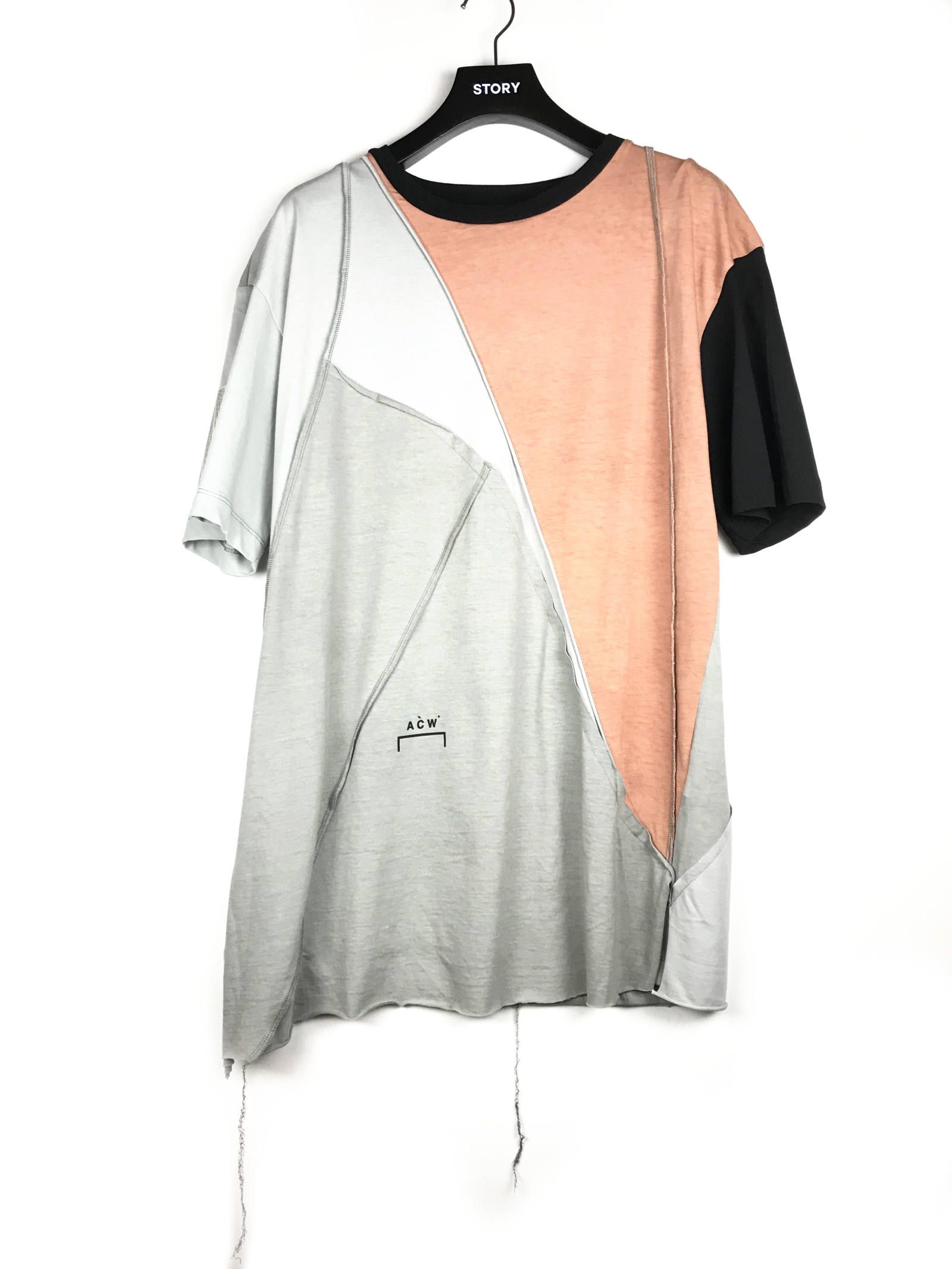《M,L残り一点》 REMOVABLE ワッペン アシンメトリー切替 カットソー