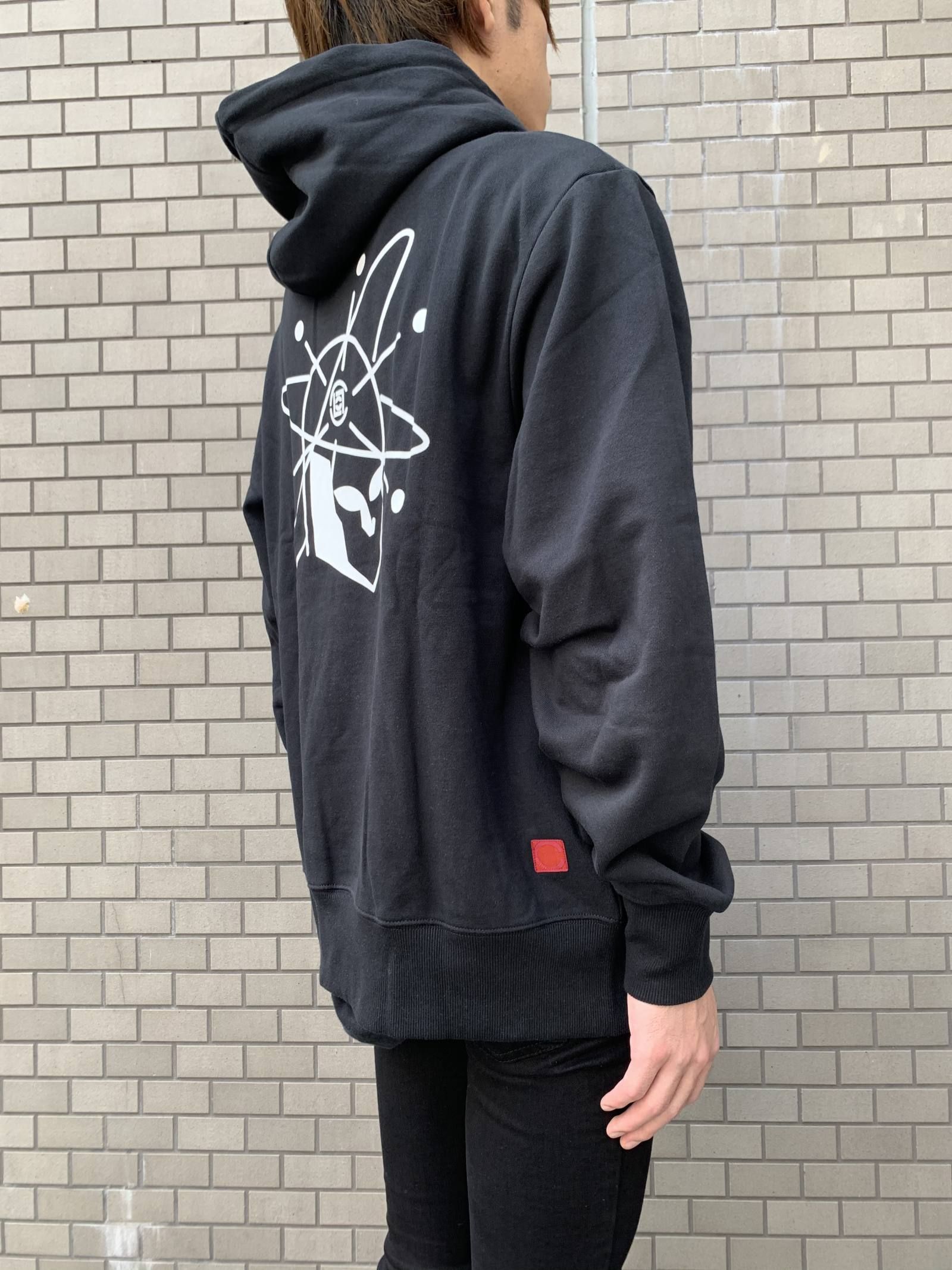 プラネットプリント オーバーサイズパーカー PLANETS HOODIE - BLACK