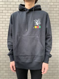 プラネットプリント オーバーサイズパーカー PLANETS HOODIE - BLACK
