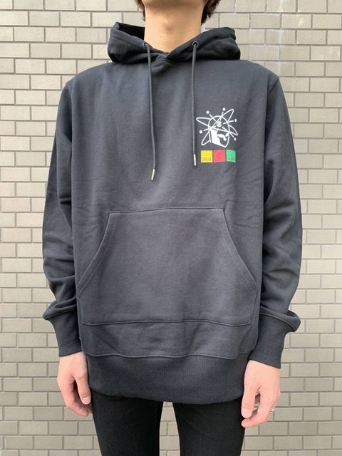 プラネットプリント オーバーサイズパーカー PLANETS HOODIE - BLACK