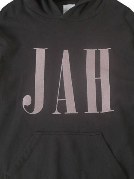 《残り一点》 ”JAH” オーバーサイズロゴフーディ - BLACK×PINK