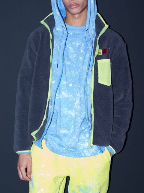 《残り一点》 ワッペン装飾 ジップアップ フリースジャケット FLEECE JACKET - GREY