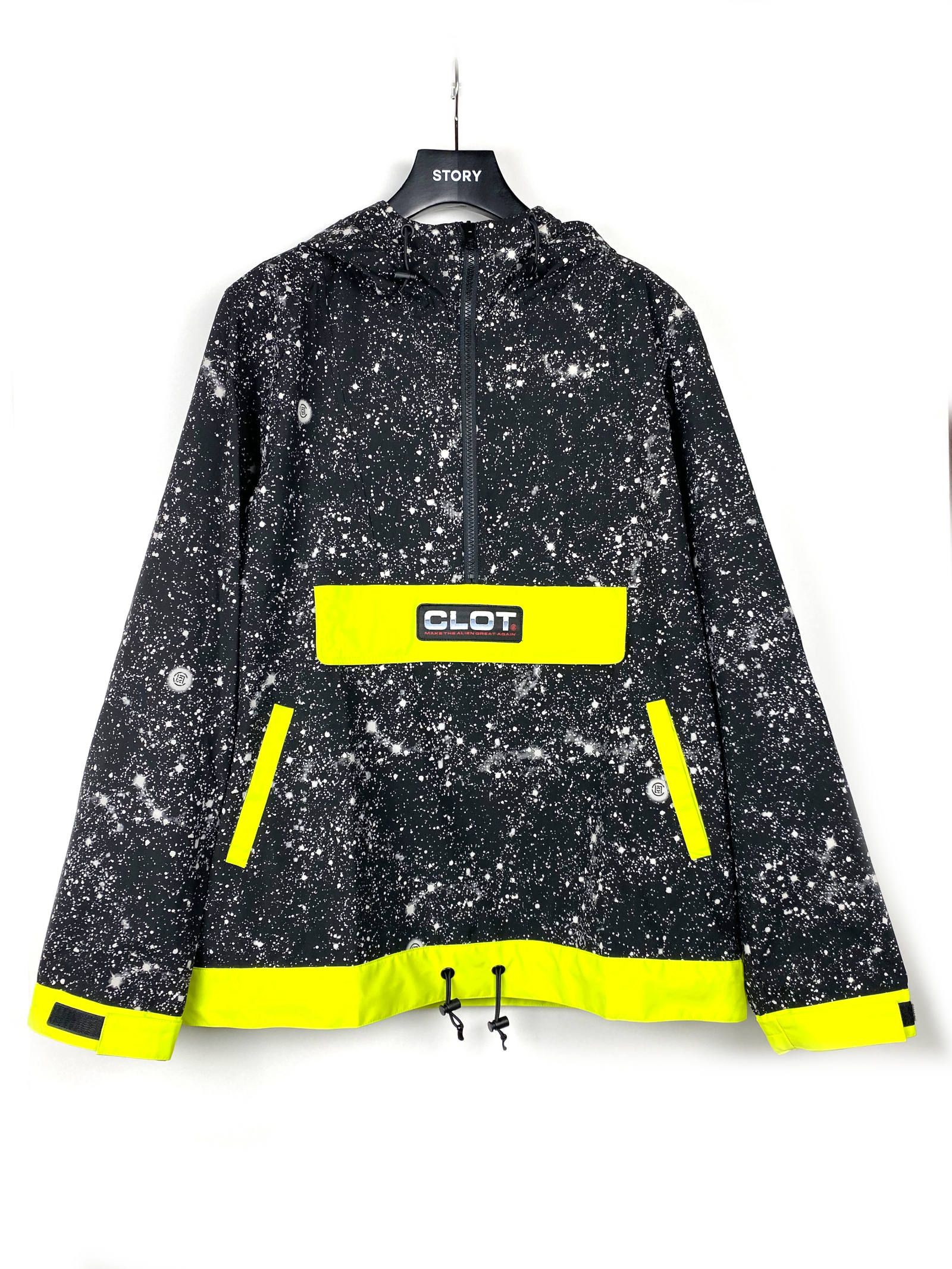 【残り一点】 スタープリント ロゴ アノラックナイロンパーカー CONTRAST COLOR ANORAK - BLACK