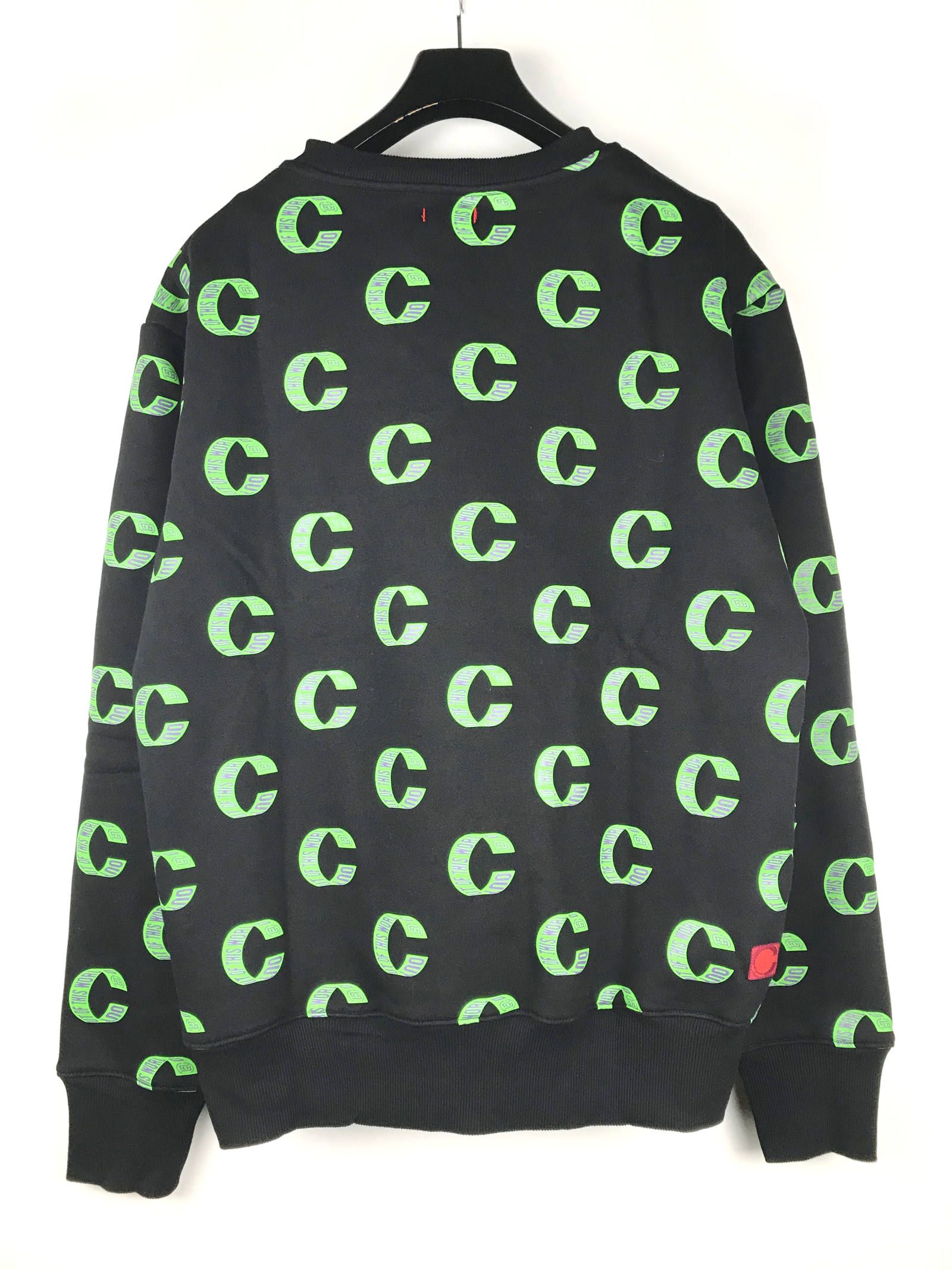 【残り一点】 Cロゴ クルーネック オーバーサイズスウェット OUT OF THIS WORLD LOOP CREWNECK SWEAT - BLACK