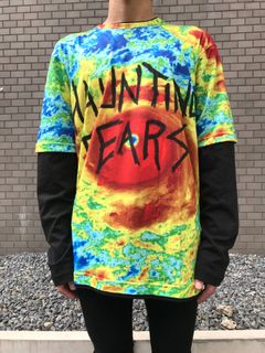《残り一点》 ウェザーグラフィック レイヤード 長袖カットソー Tornado Long Sleeve - BLACK × RED