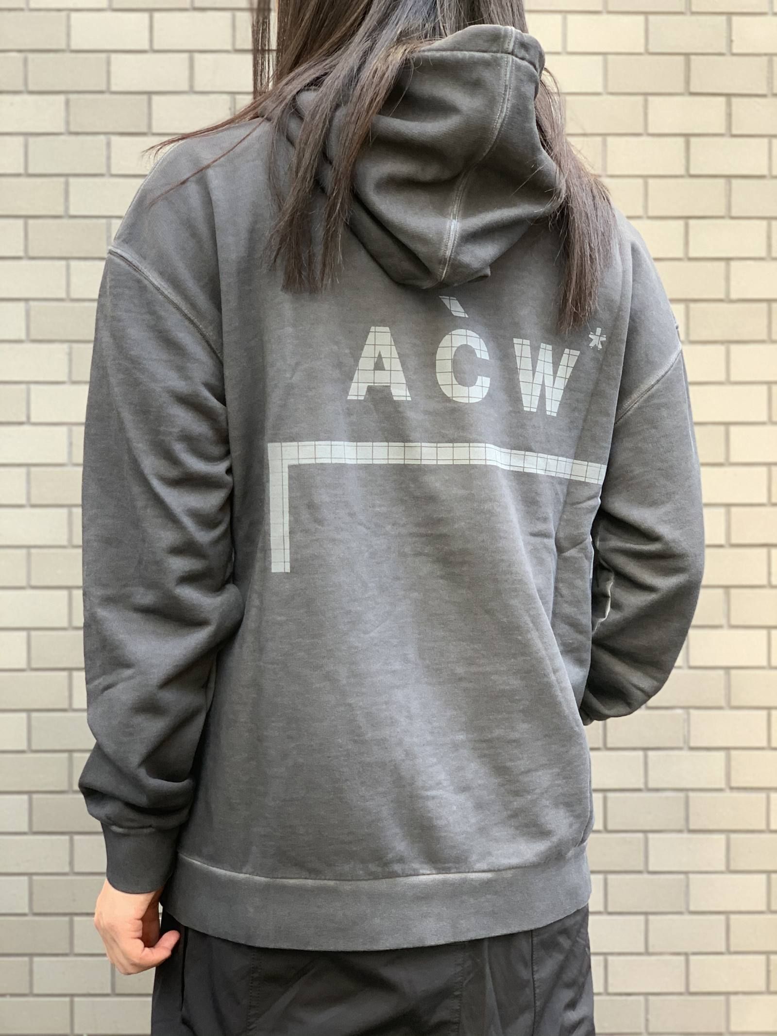 《残り一点》 染め加工 バックロゴ プルオーバーパーカー CLASSIC FLAT OVERLOCK HOODIE - GREY - S - グレー