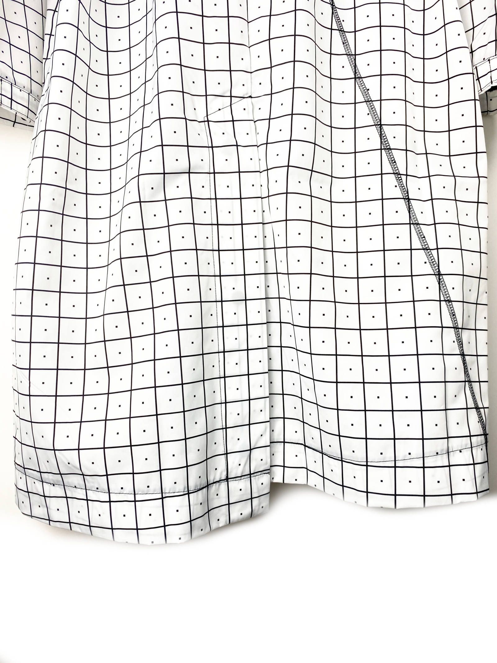 ウィンドウペンチェック ナイロン トレンチコート GRID TRENCH - WHITE