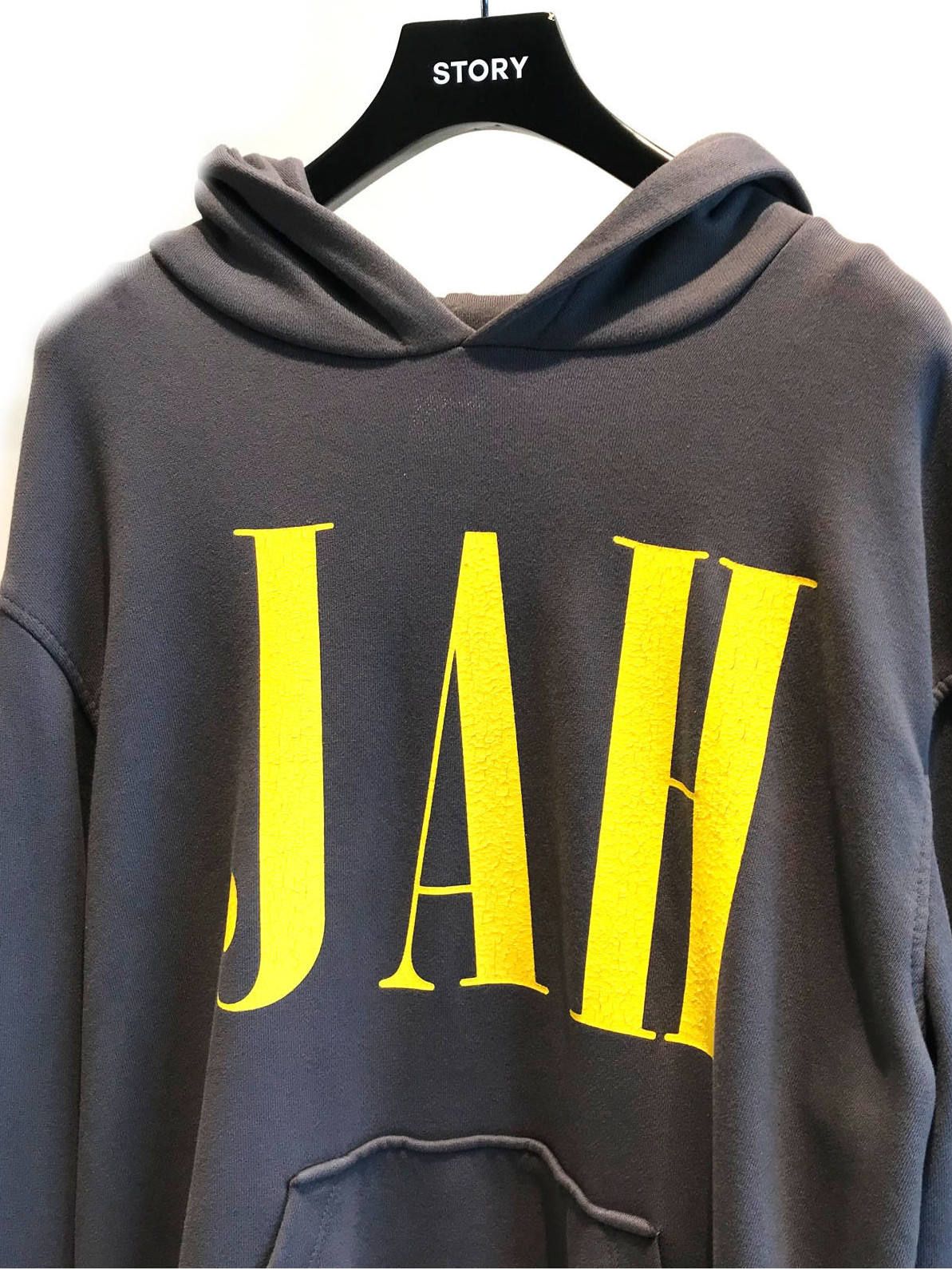 ”JAH” オーバーサイズロゴフーディ - BLACK×YELLOW