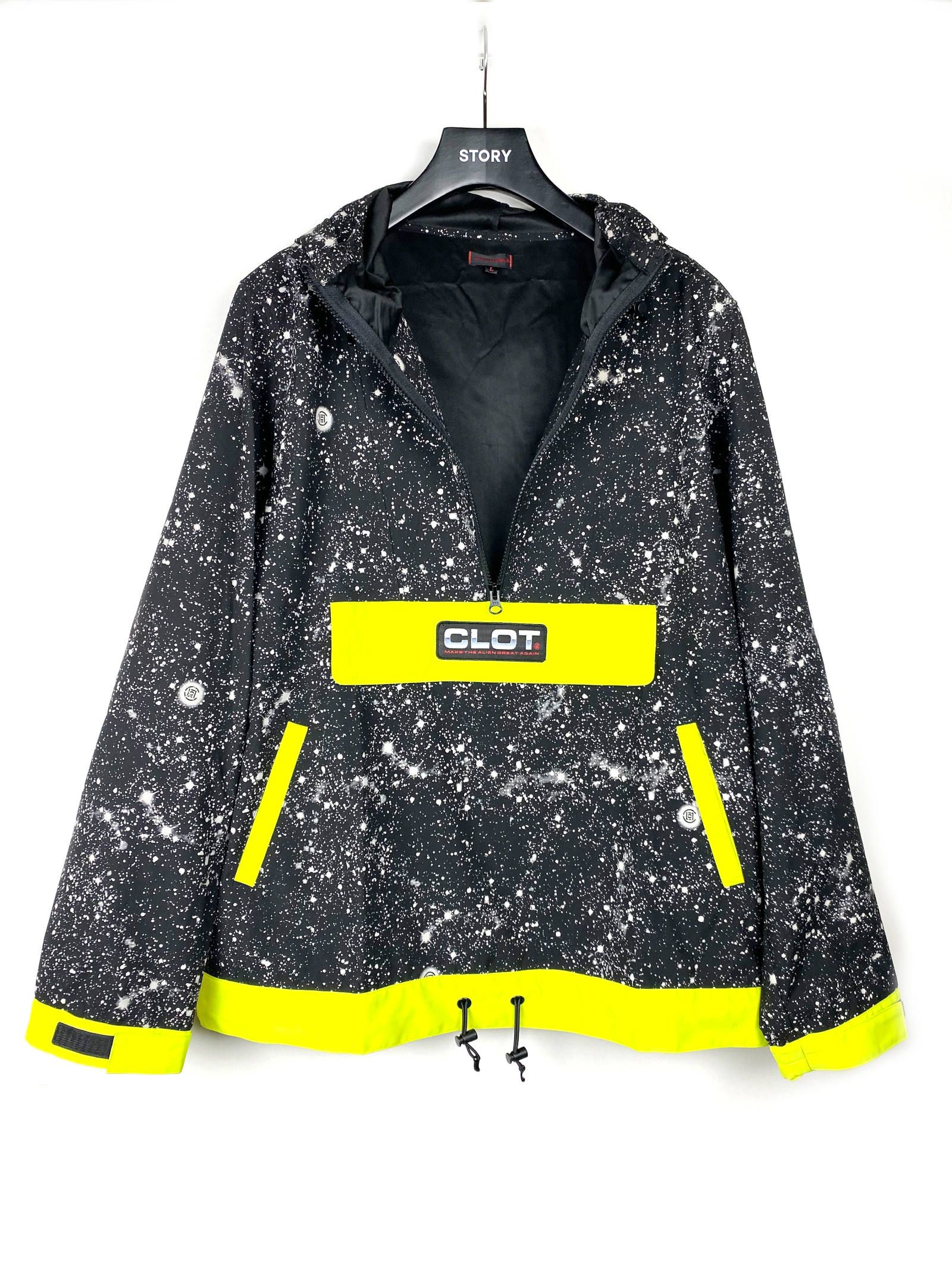 【残り一点】 スタープリント ロゴ アノラックナイロンパーカー CONTRAST COLOR ANORAK - BLACK