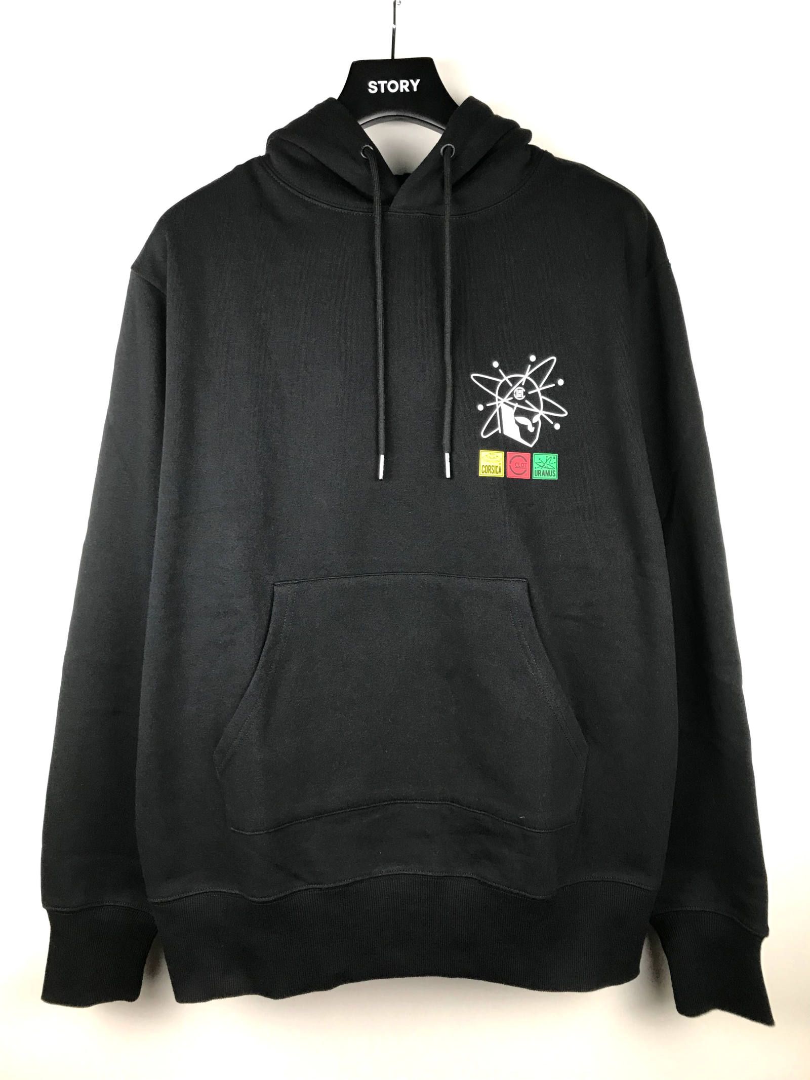 プラネットプリント オーバーサイズパーカー PLANETS HOODIE - BLACK