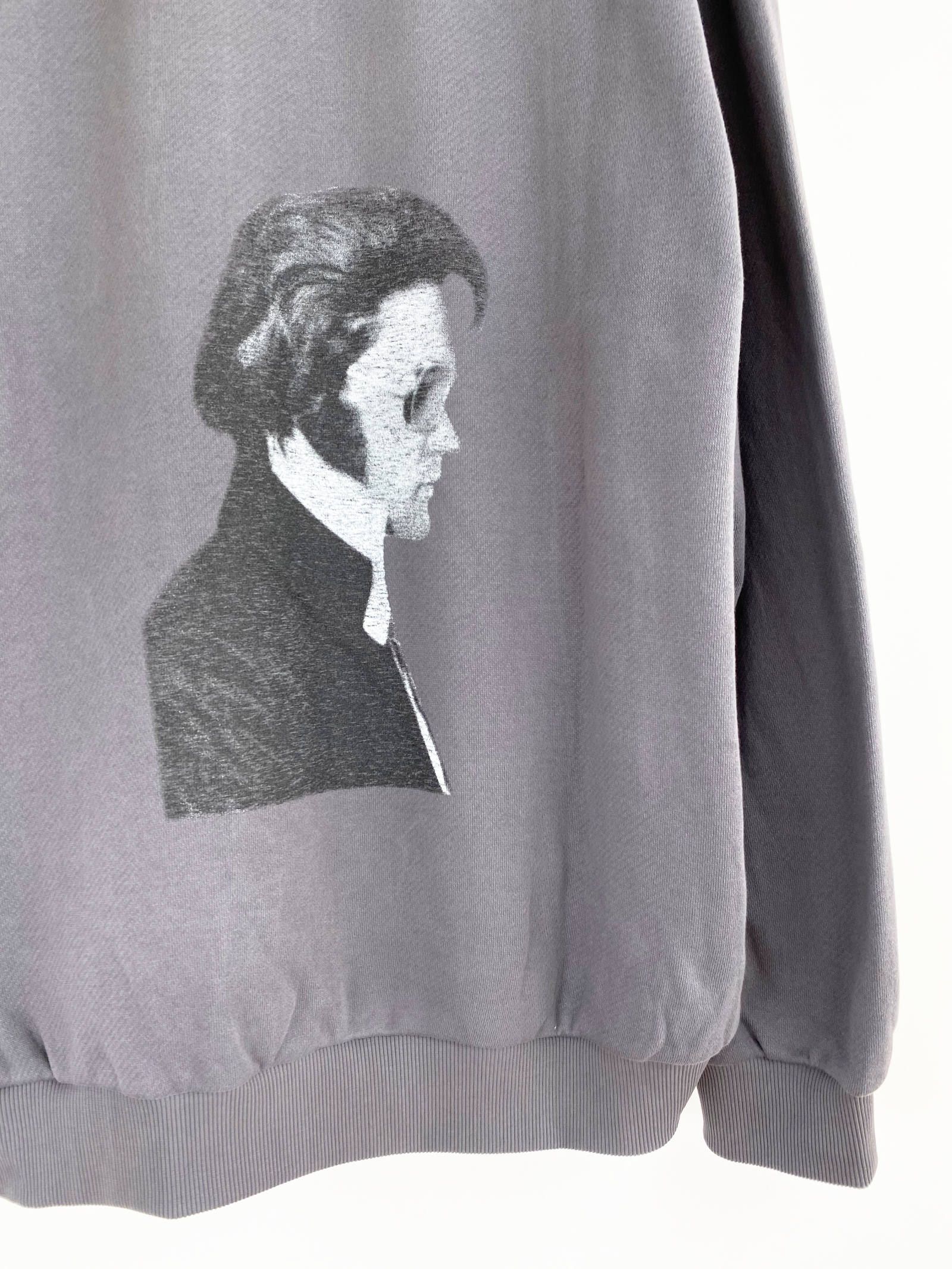 ラインストーン スカルUSA クルーネックスウェット USA SKULL ELVIS PULLOVE - GREY
