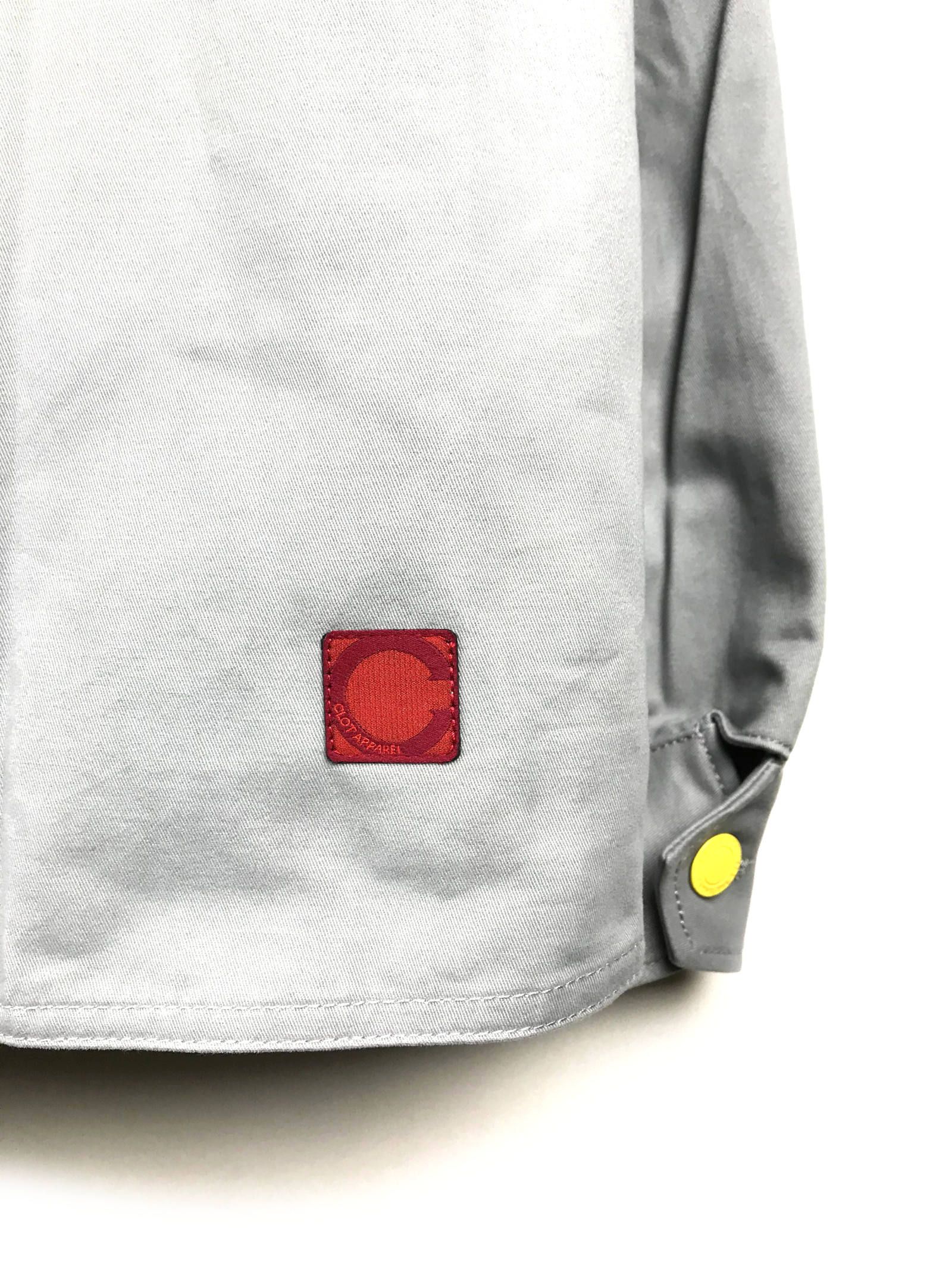 バックプリント パッチ装飾カバーオール ジャケット APPLIQUE CHORE JACKET - GRAY