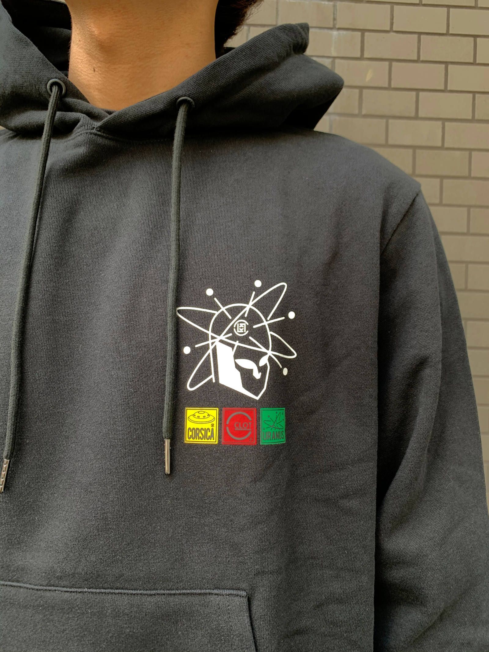 プラネットプリント オーバーサイズパーカー PLANETS HOODIE - BLACK