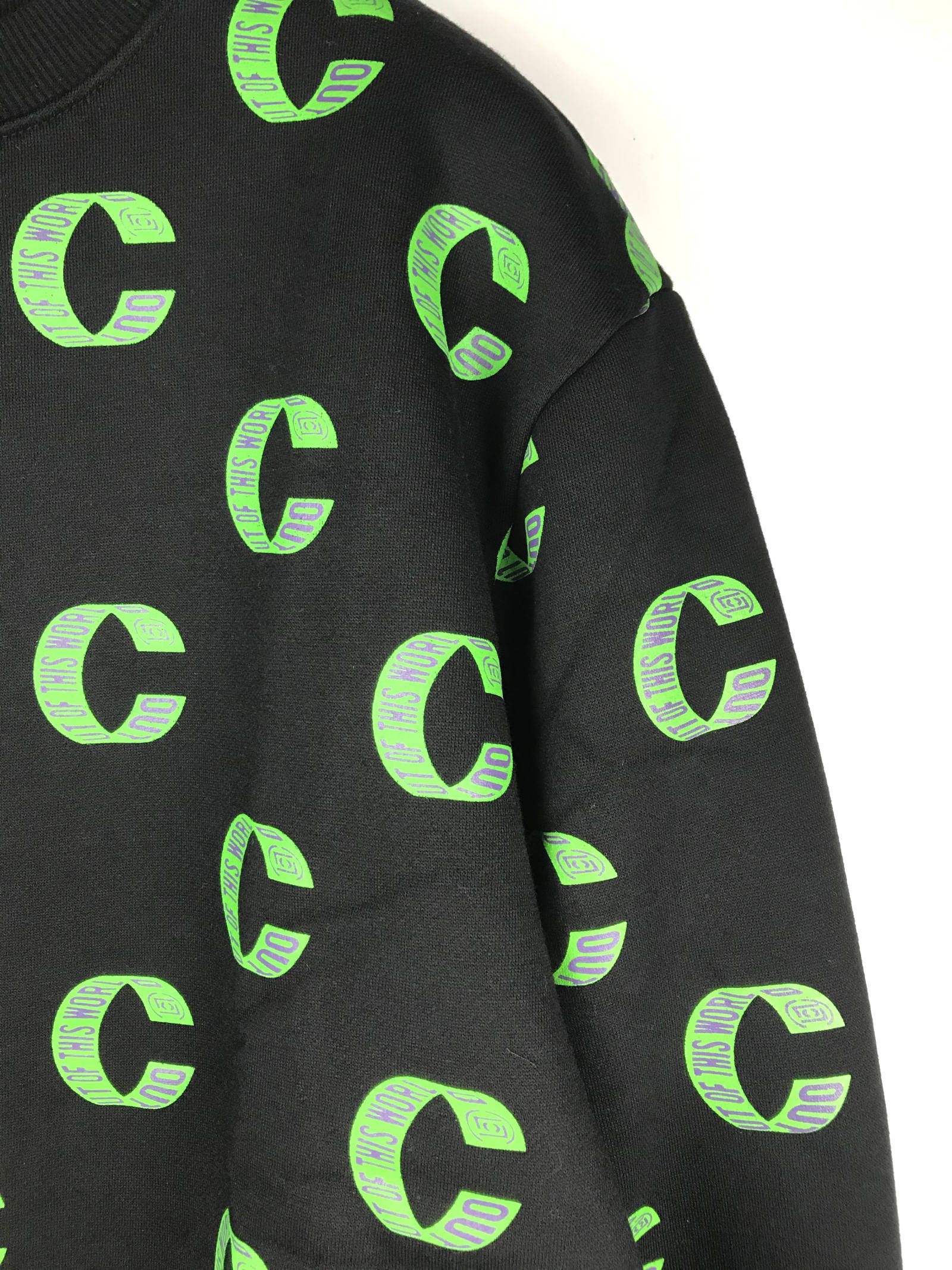 【残り一点】 Cロゴ クルーネック オーバーサイズスウェット OUT OF THIS WORLD LOOP CREWNECK SWEAT - BLACK